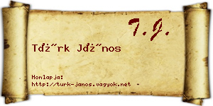 Türk János névjegykártya